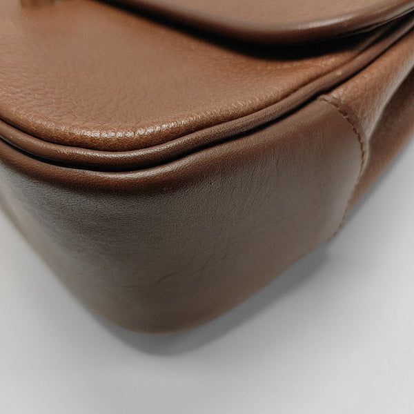 Calfskin Top Handle Bag Brown