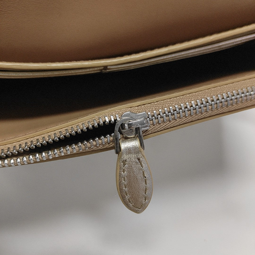 Calfskin Shoulder Bag Beige