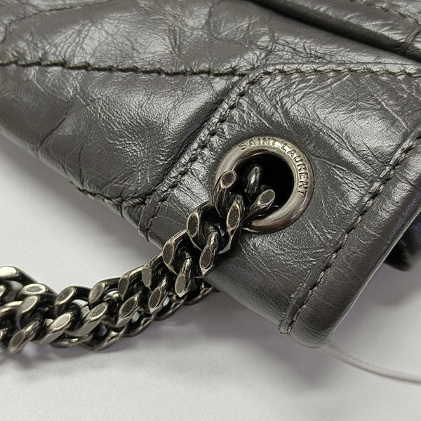 NIKI Small Chevron Calfskin Gray
