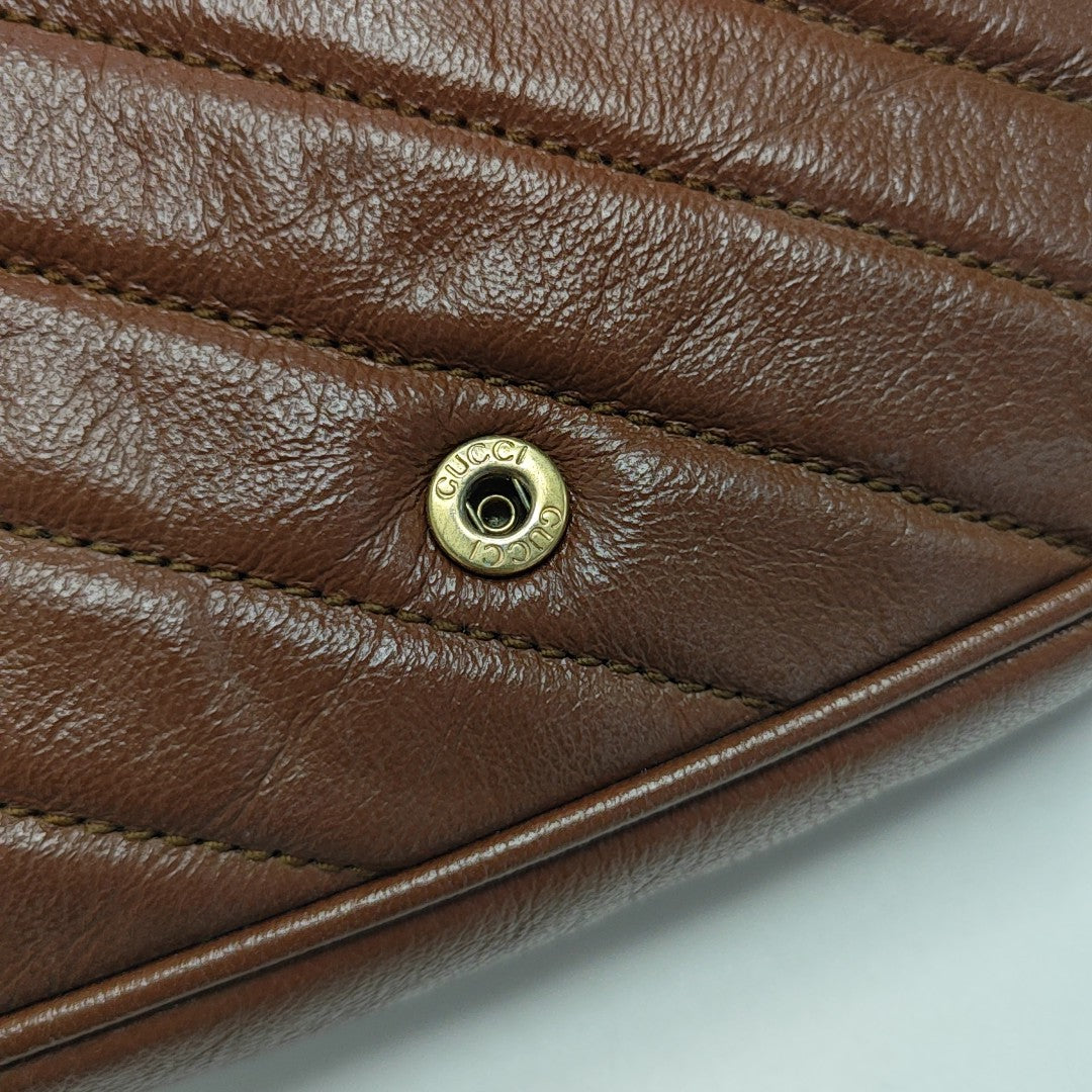 GG Marmont Mini Quilted Calfskin Brown