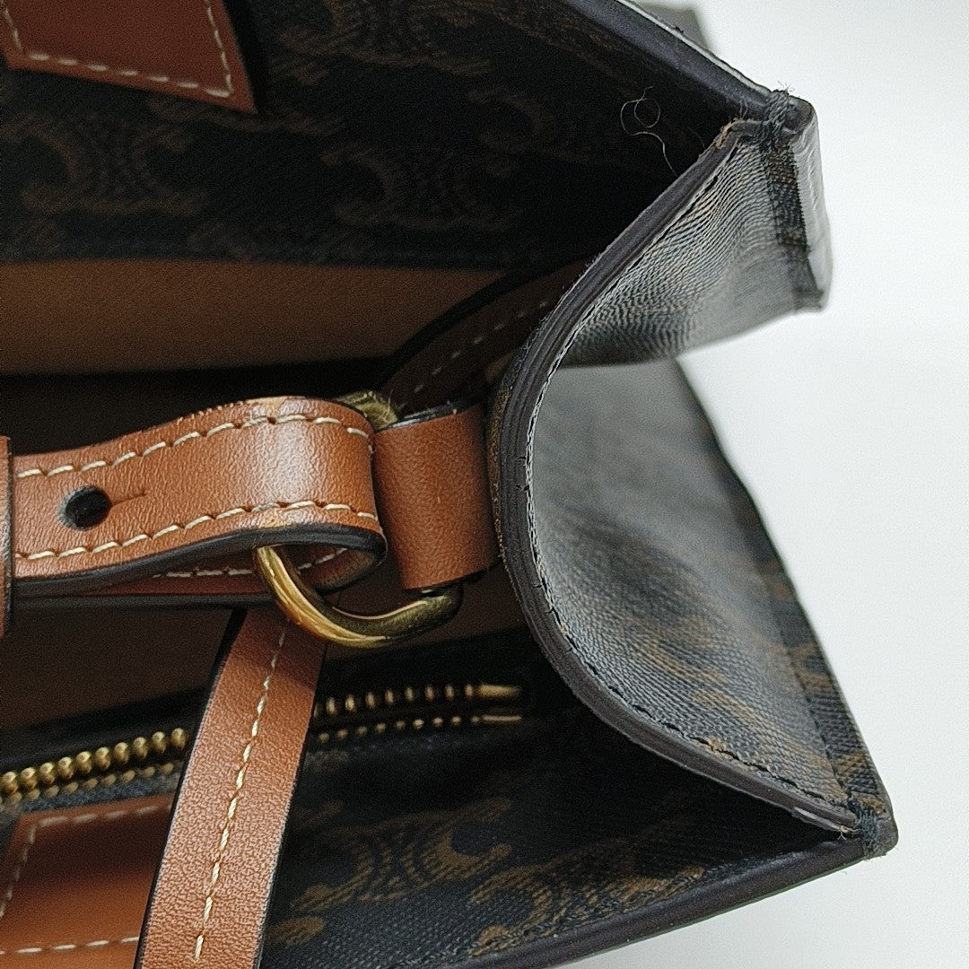 CABAS CELINE Small Coated Canvas Brown