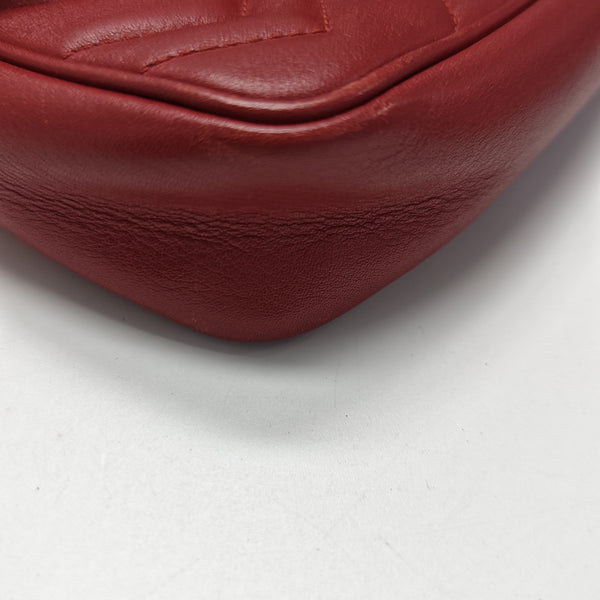 GG Marmont Mini Quilted Calfskin Red