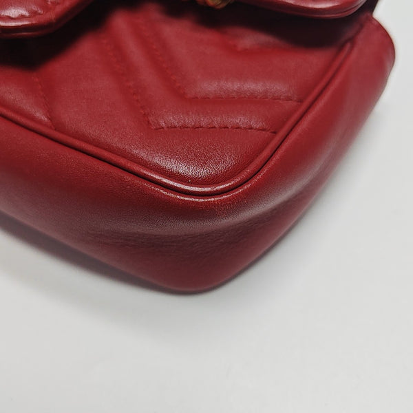 GG Marmont Mini Quilted Calfskin Red