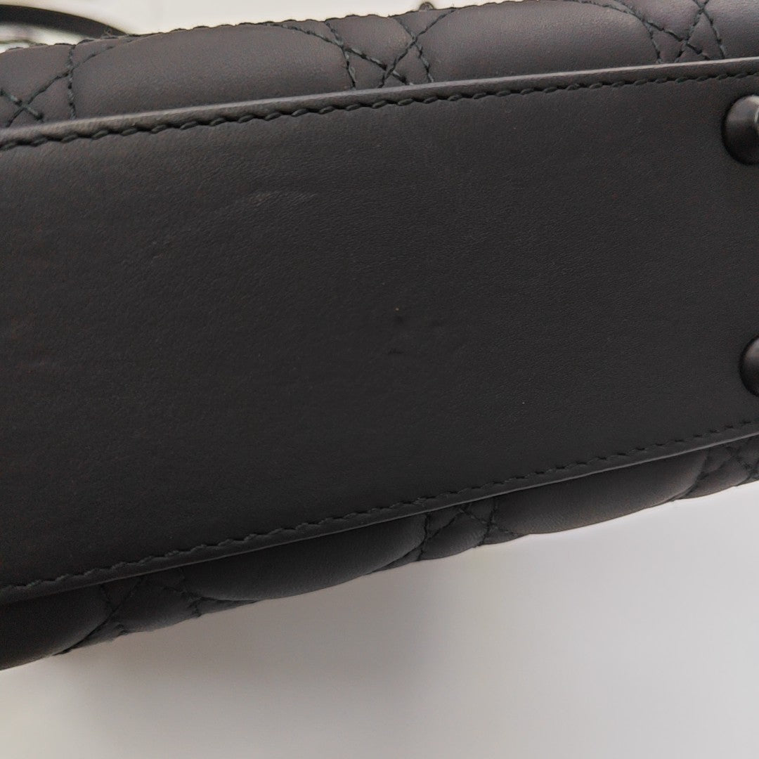 Lady Dior Mini Cannage Calfskin Black