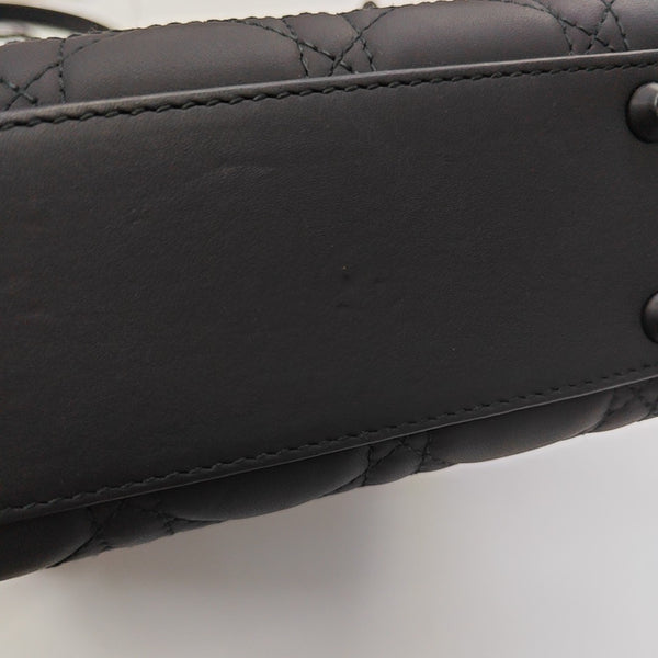 Lady Dior Mini Cannage Calfskin Black