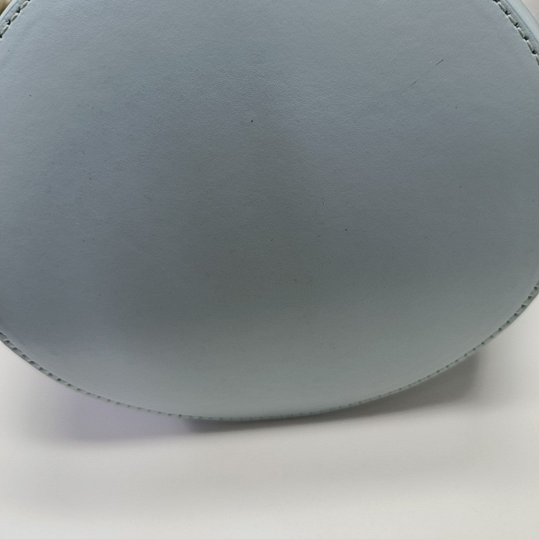 Straw Bucket Bag Blue