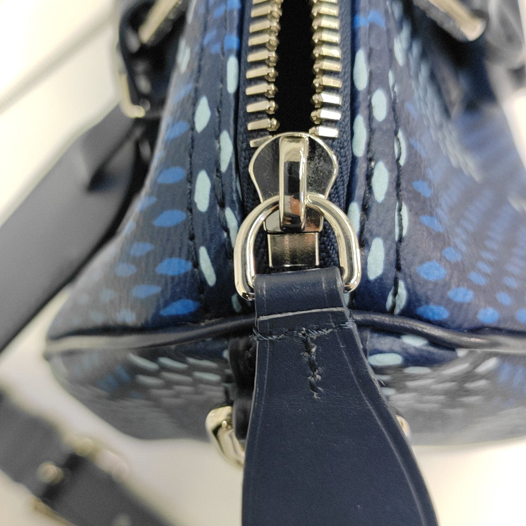 SPEEDY 25 Damier Coated Canvas Blue