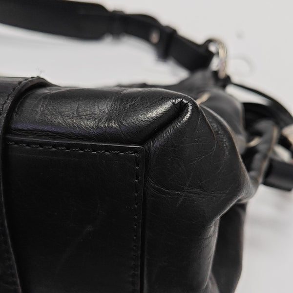 Calfskin Top Handle Bag Black