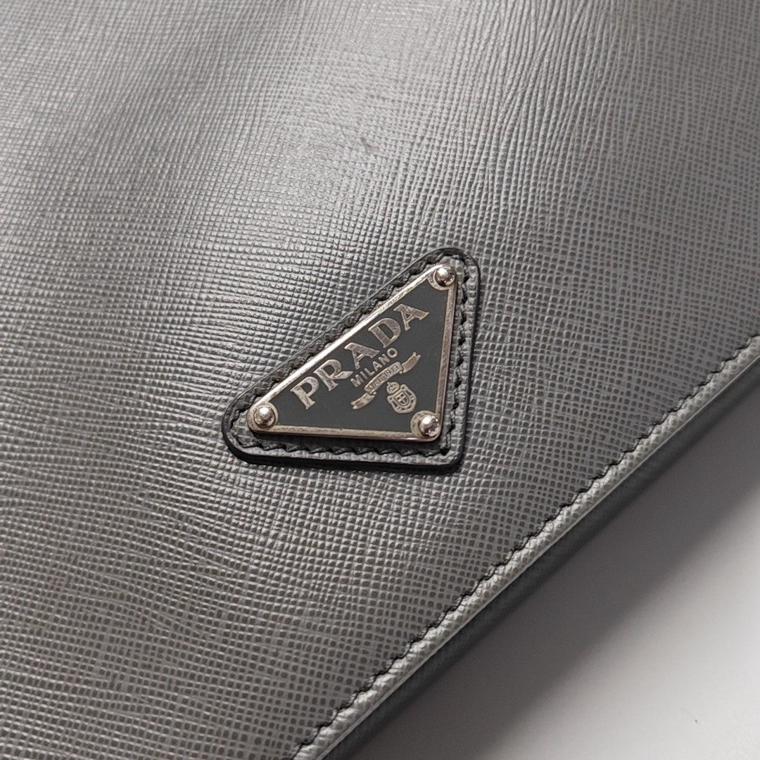 Saffiano Calfskin Crossbody Bag Gray