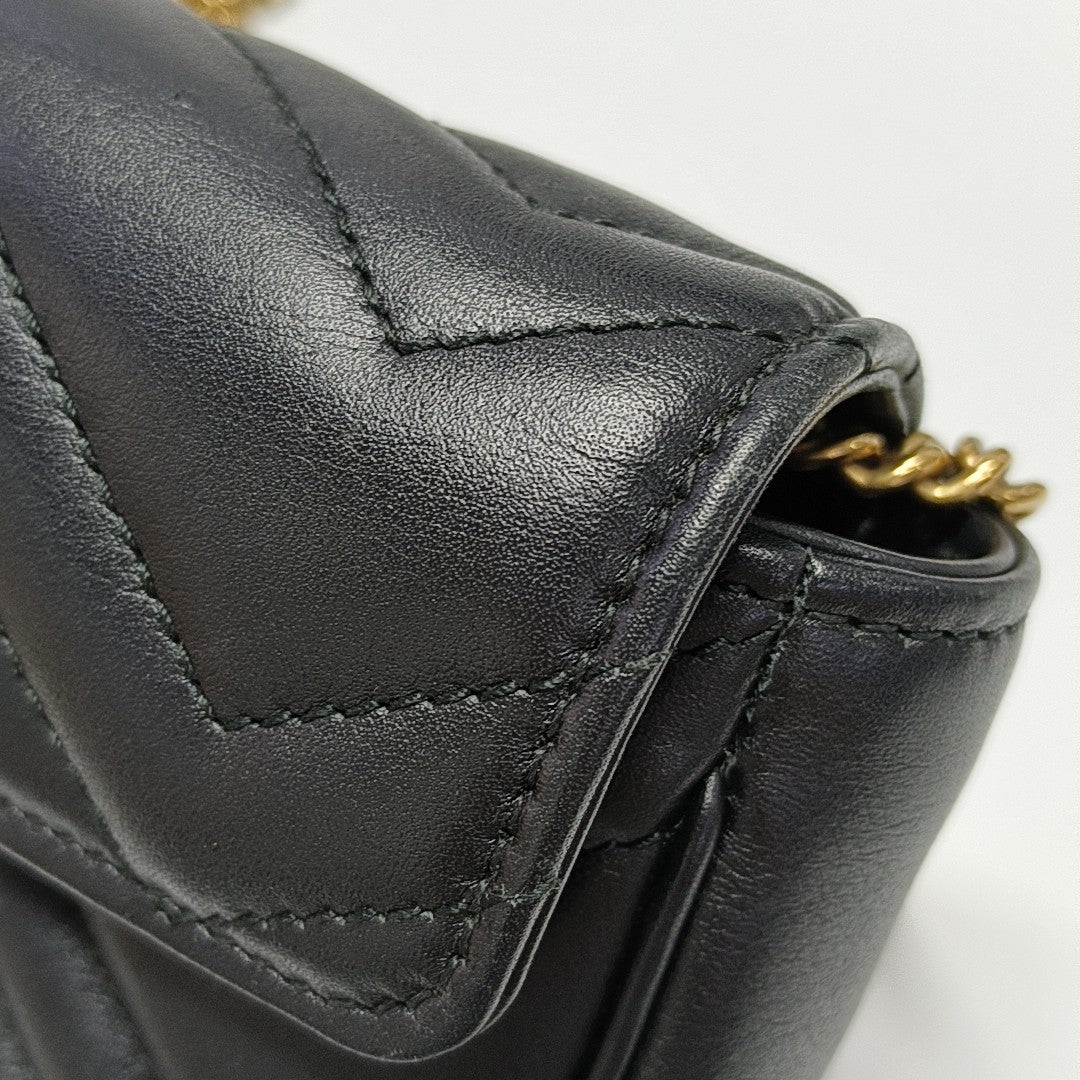 GG Marmont Mini Quilted Calfskin Black