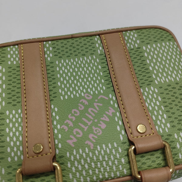 Damier Coated Canvas Shoulder Bag Nano Green