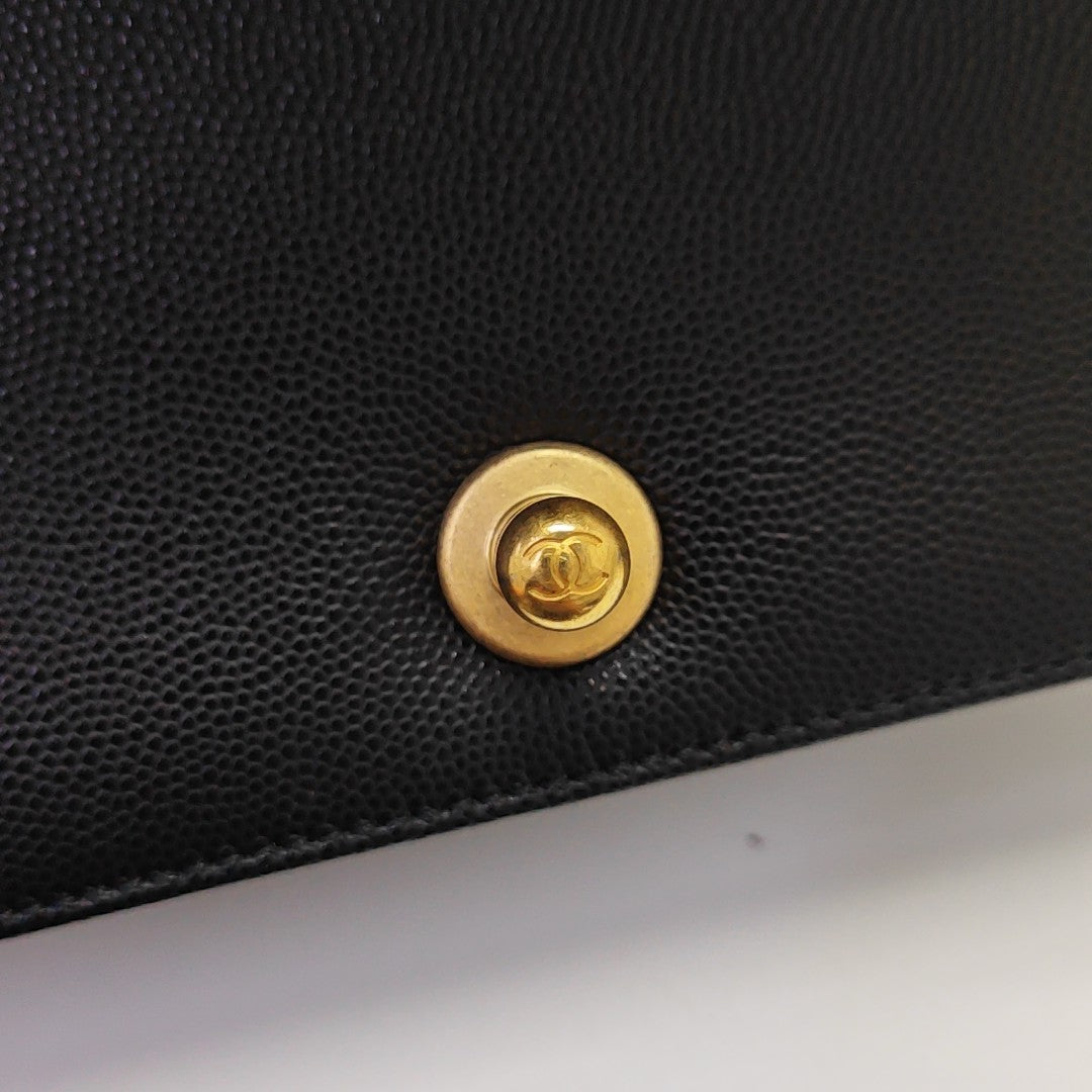 BOY CHANEL Small Quilted Grained Calfskin Black