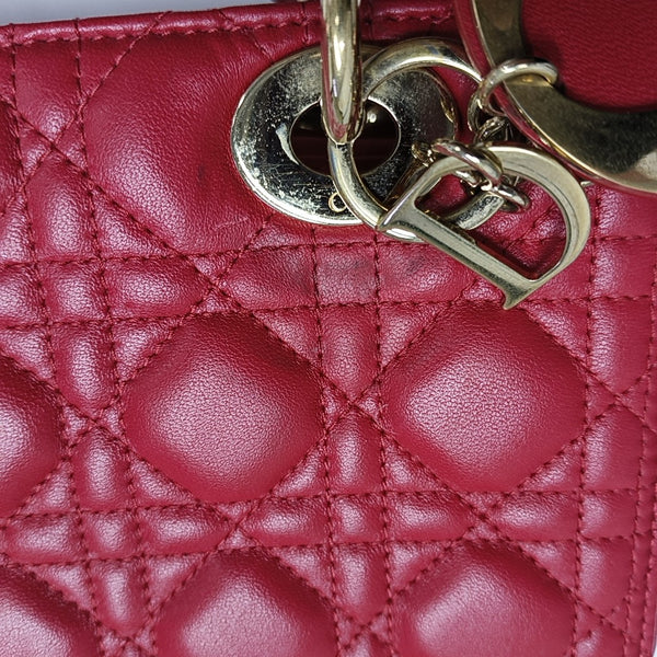 Lady Dior Medium Cannage Lambskin Red