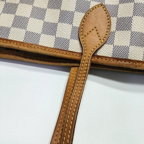 NEVERFULL MM Damier Azur Coated Canvas White