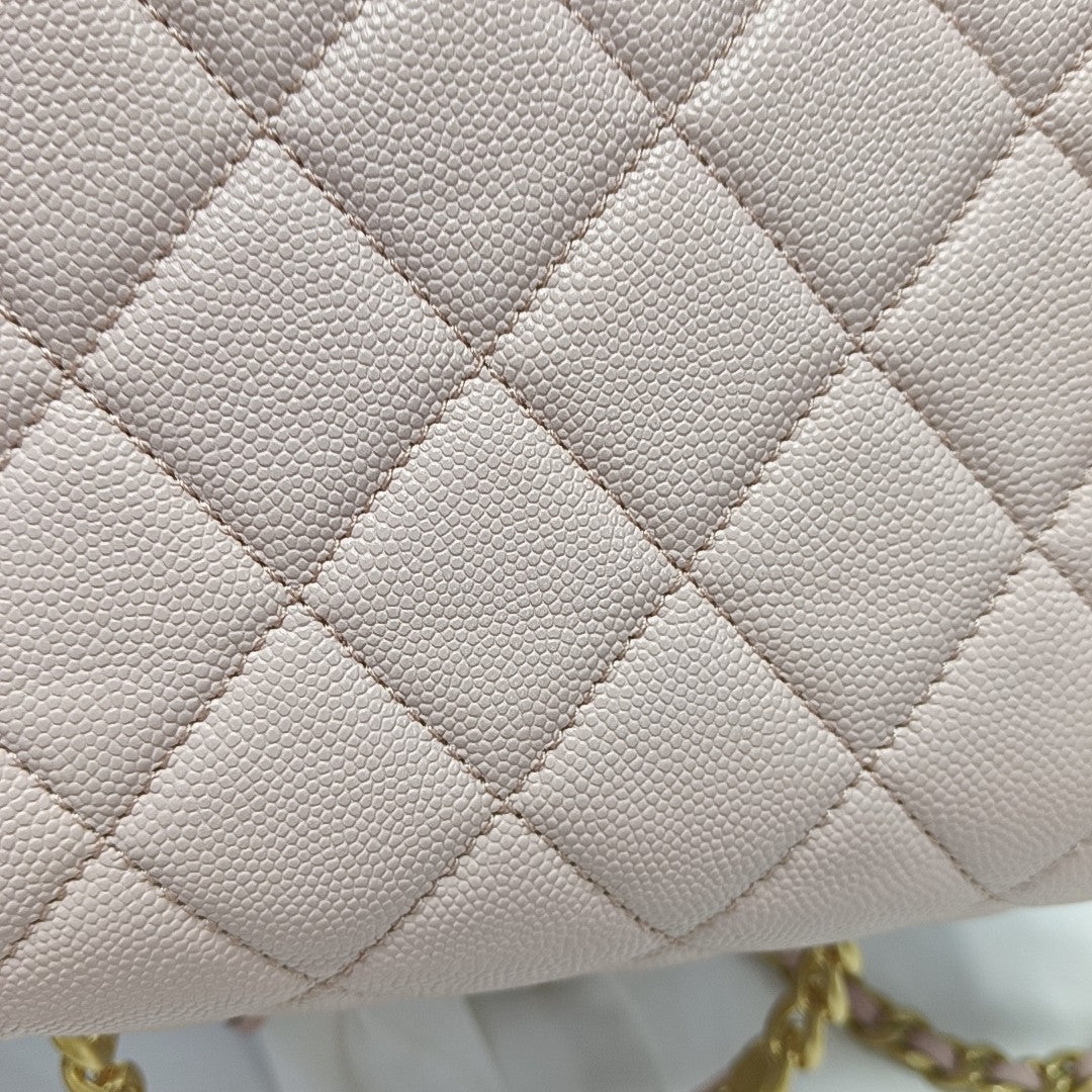 Carry Me Quilted Grained Calfskin Pink