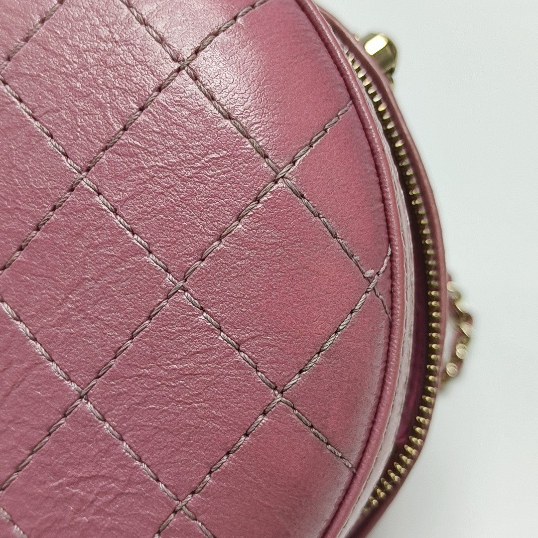 ROUND Quilted Lambskin Pink
