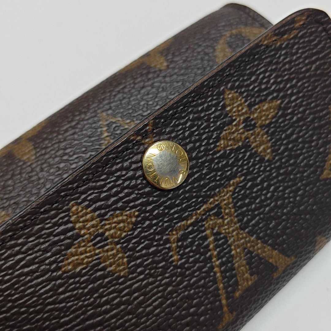 Monogram Coated Canvas Key Pouch Brown