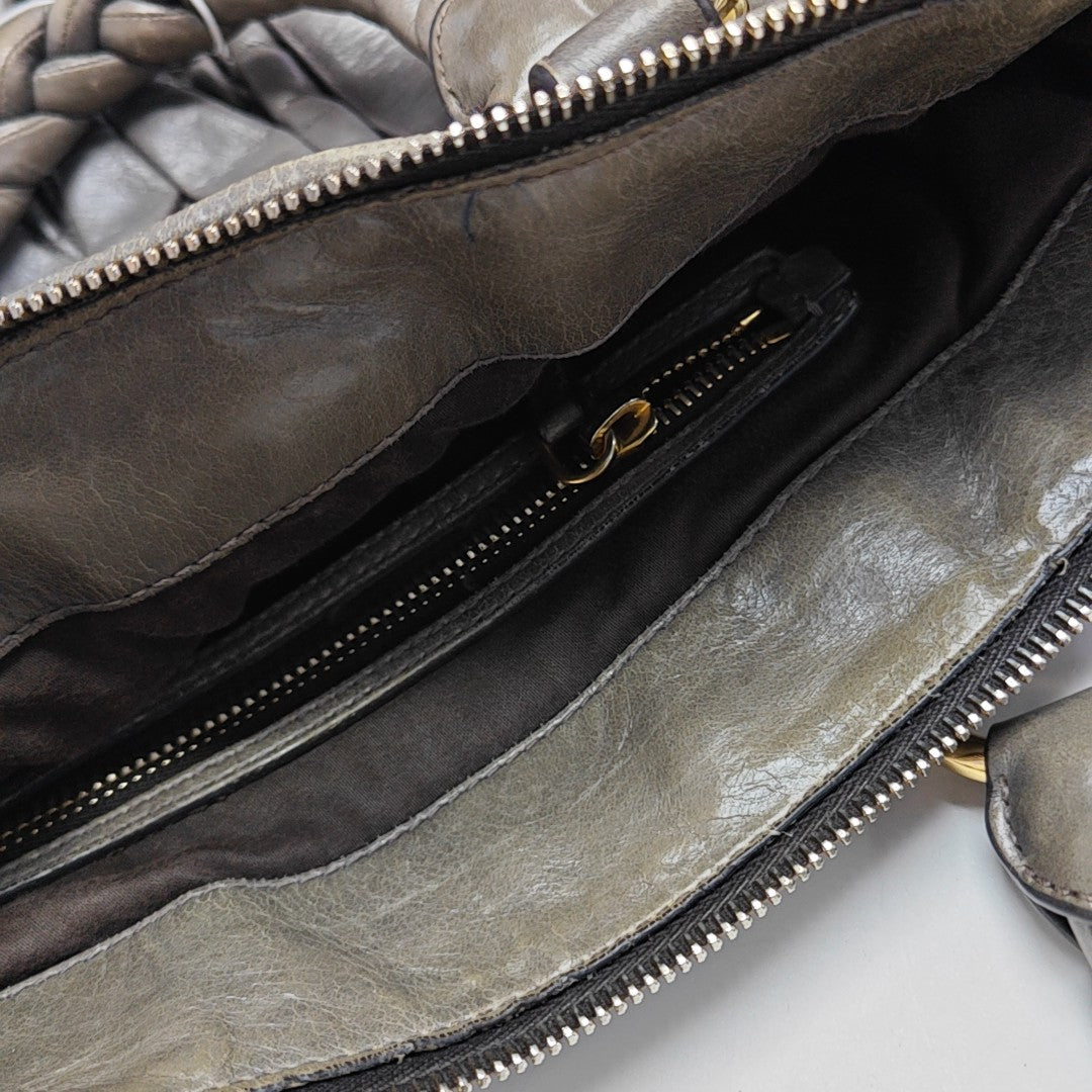 Quilted Calfskin Shoulder Bag Gray
