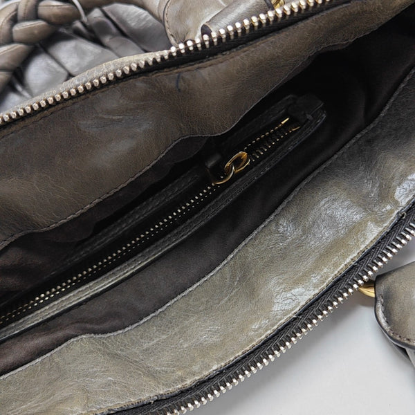 Quilted Calfskin Shoulder Bag Gray