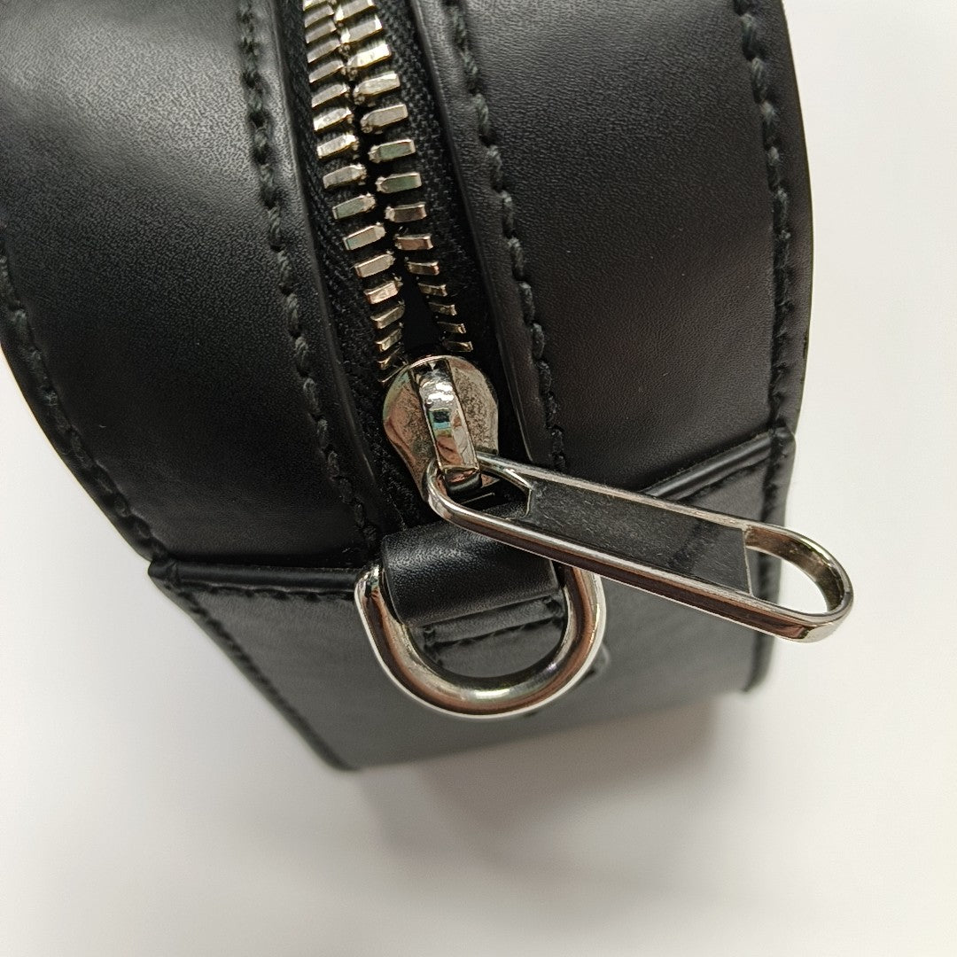 Monogram Coated Canvas Shoulder Bag Black