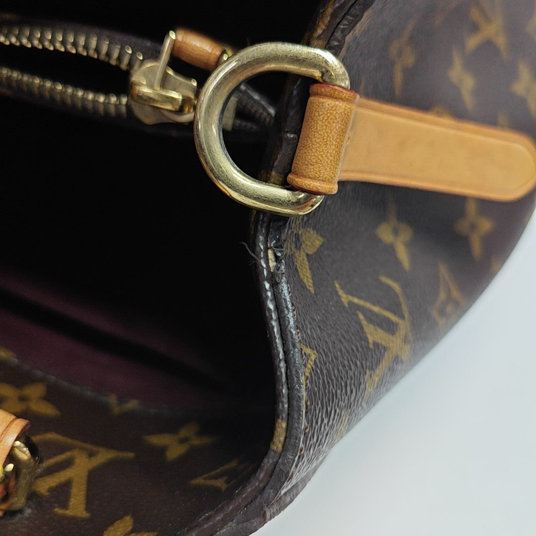 MONTAIGNE MM Monogram Coated Canvas Brown