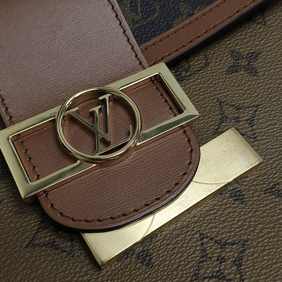 DAUPHINE MM Monogram Coated Canvas Brown