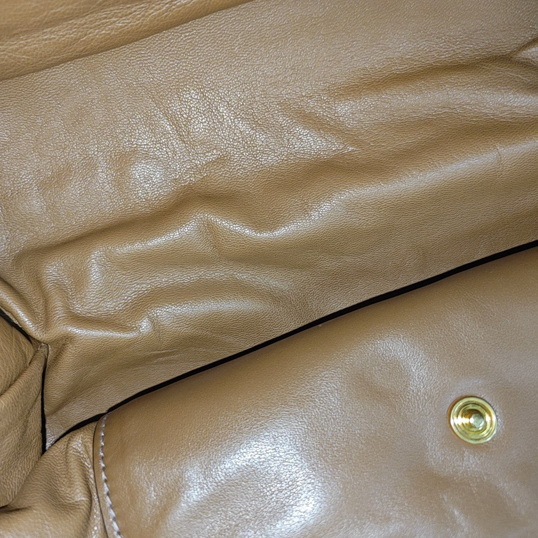 Calfskin Shoulder Bag Brown