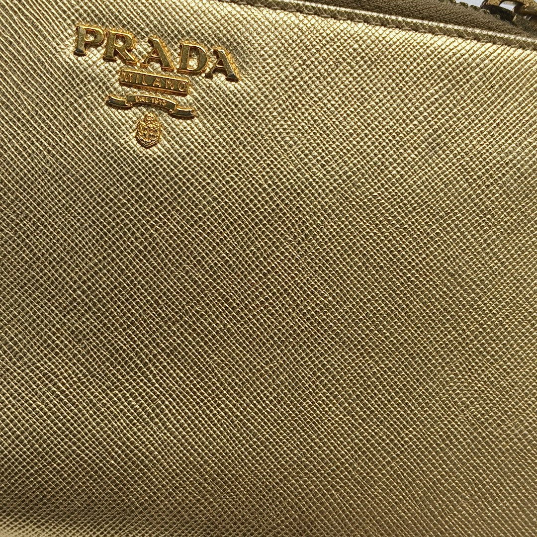 Saffiano Calfskin Wallet Gold