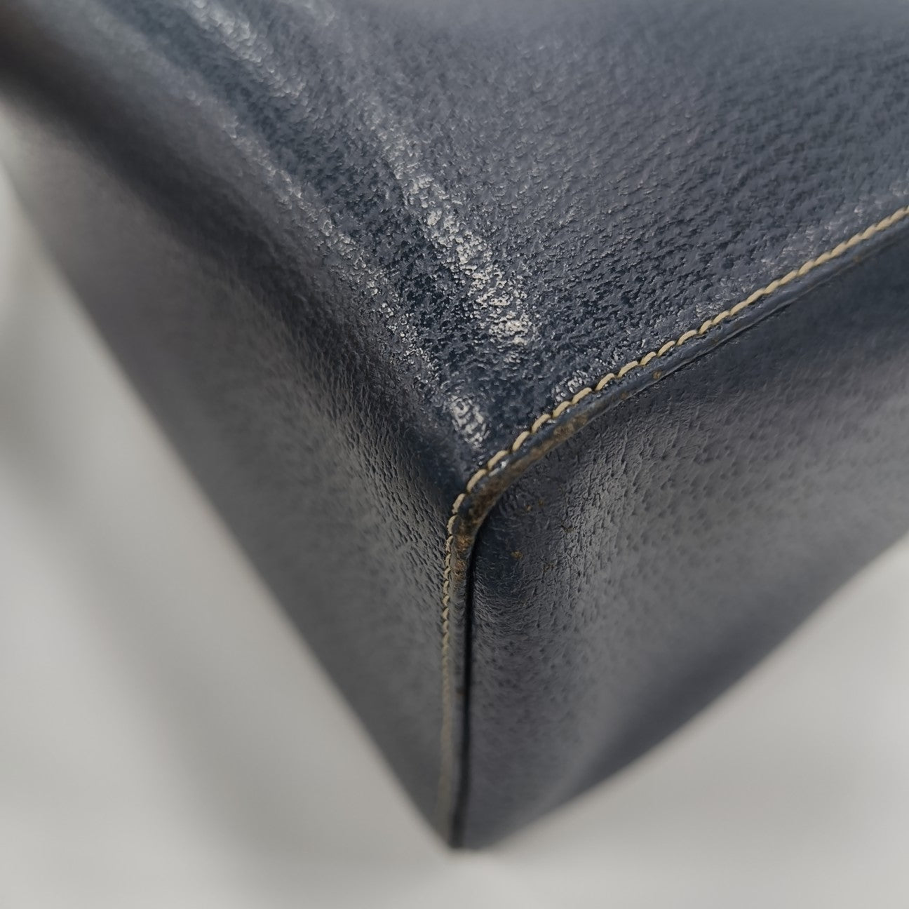 Calfskin Top Handle Bag Blue