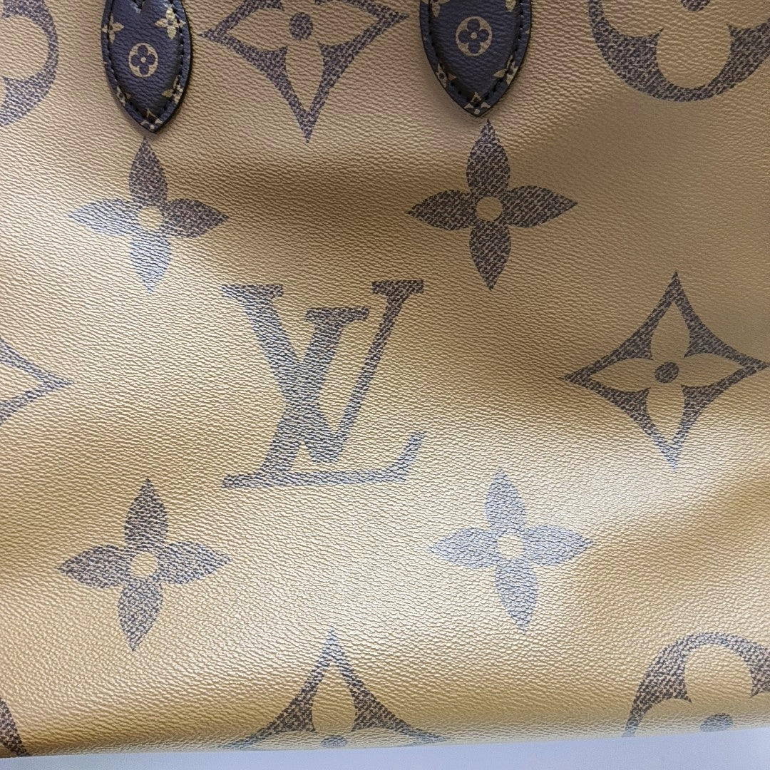Authenticated pre-owned  ONTHEGO GM Monogram Coated Canvas Brown - Tote Bag at Looply