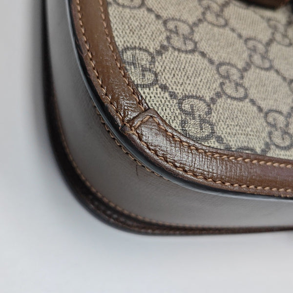 Horsebit 1955 Medium Monogram Coated Canvas Beige