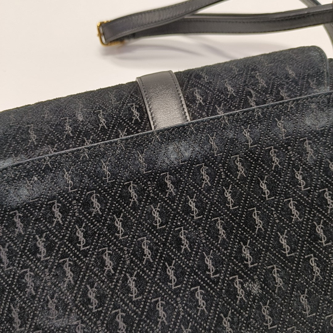 MONOGRAM ALL OVER Small Suede Black