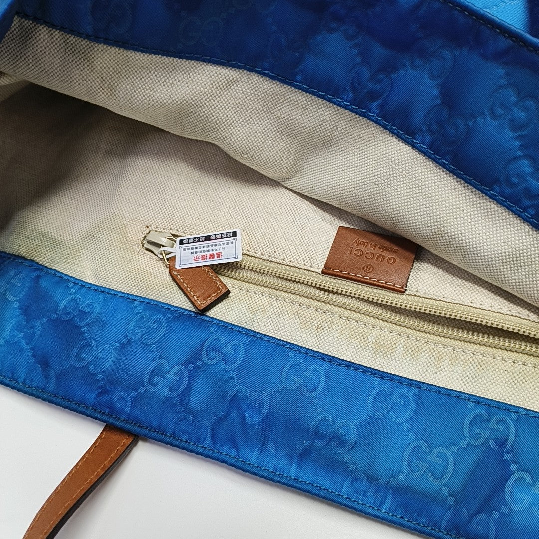 Monogram Nylon Tote Bag Blue