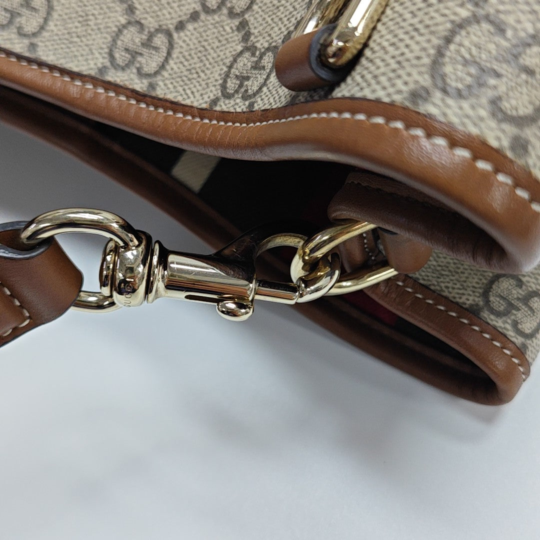 GG Emblem Medium Monogram Coated Canvas Beige