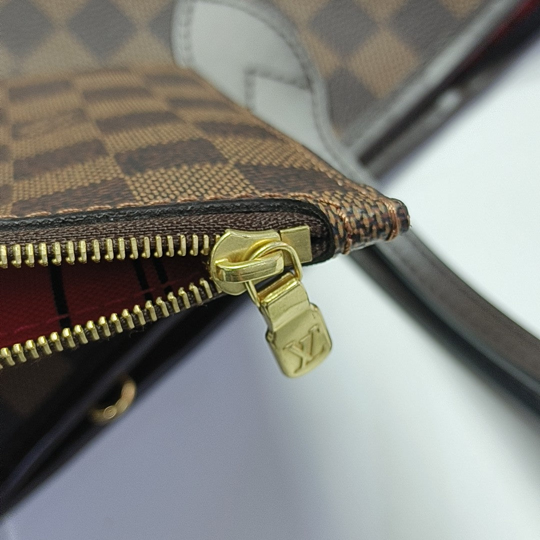 NEVERFULL MM Damier Ebene Coated Canvas Brown