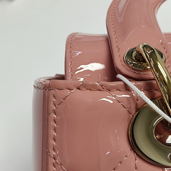 Lady Dior Small Cannage Patent Leather Red