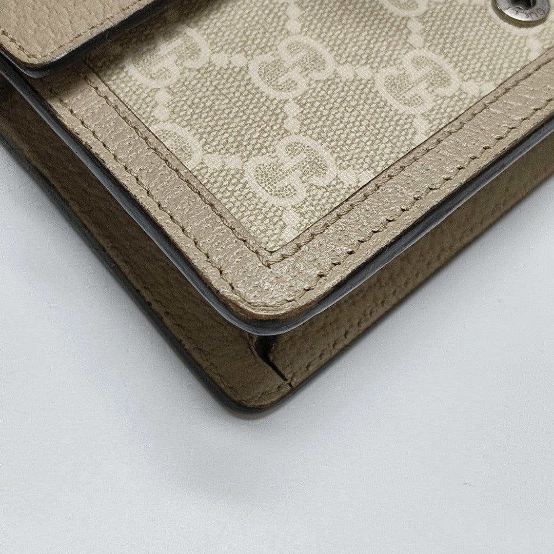 Dionysus Super Mini Monogram Coated Canvas Beige