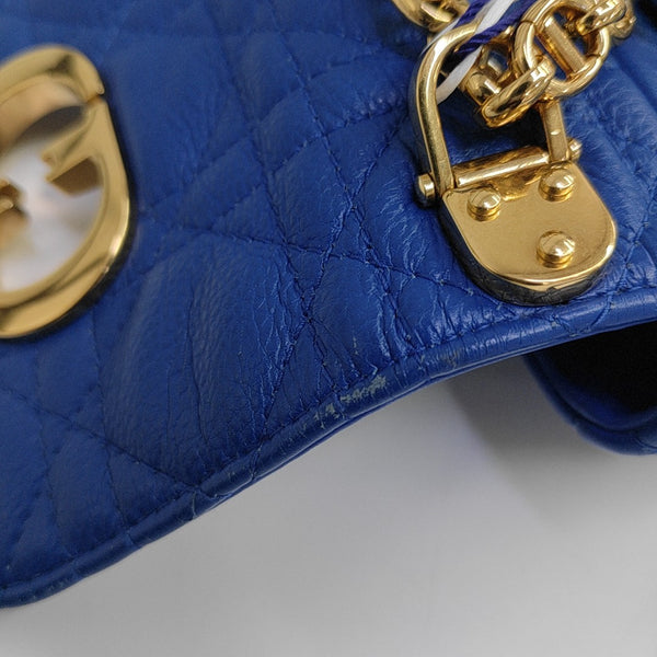 Dior Caro Super Mini Cannage Calfskin Blue