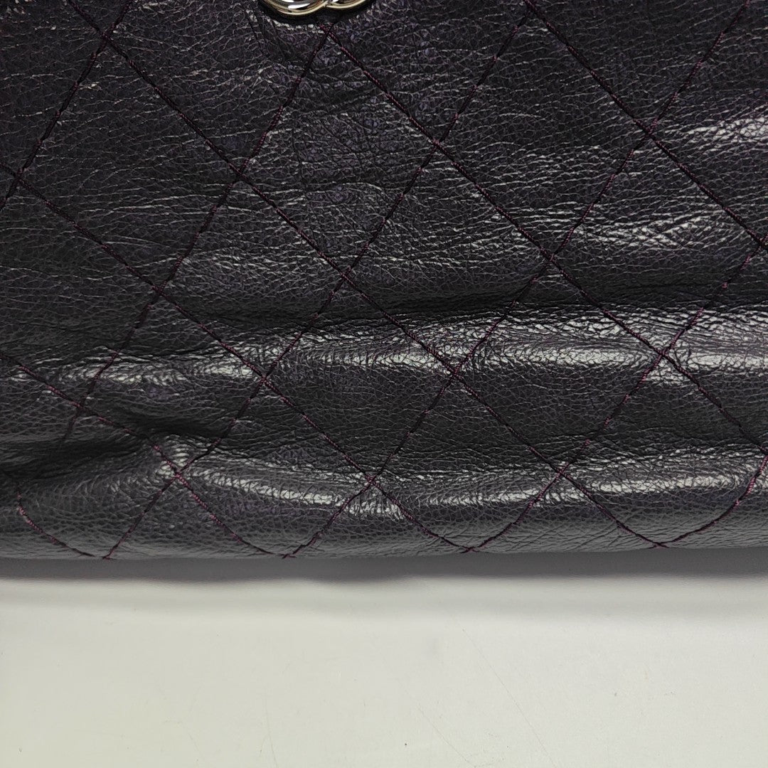 Quilted Calfskin Tote Bag Purple
