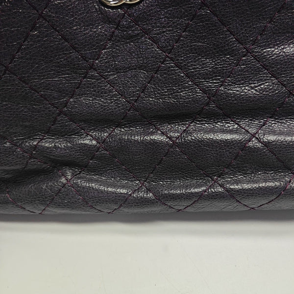 Quilted Calfskin Tote Bag Purple