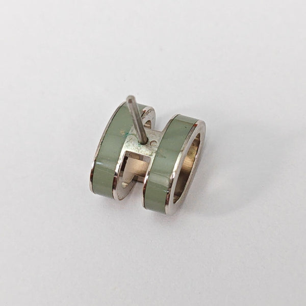 Pop H Metal Silver Stud Earrings