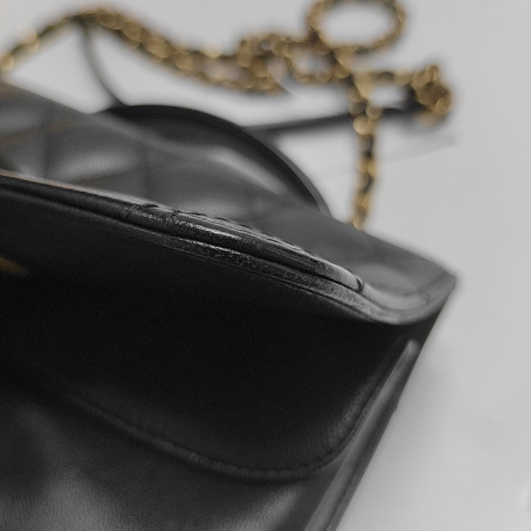 Quilted Grained Calfskin Mini Black