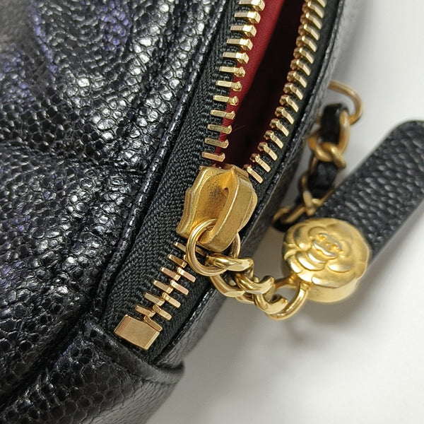 Diamond Quilted Grained Calfskin Black