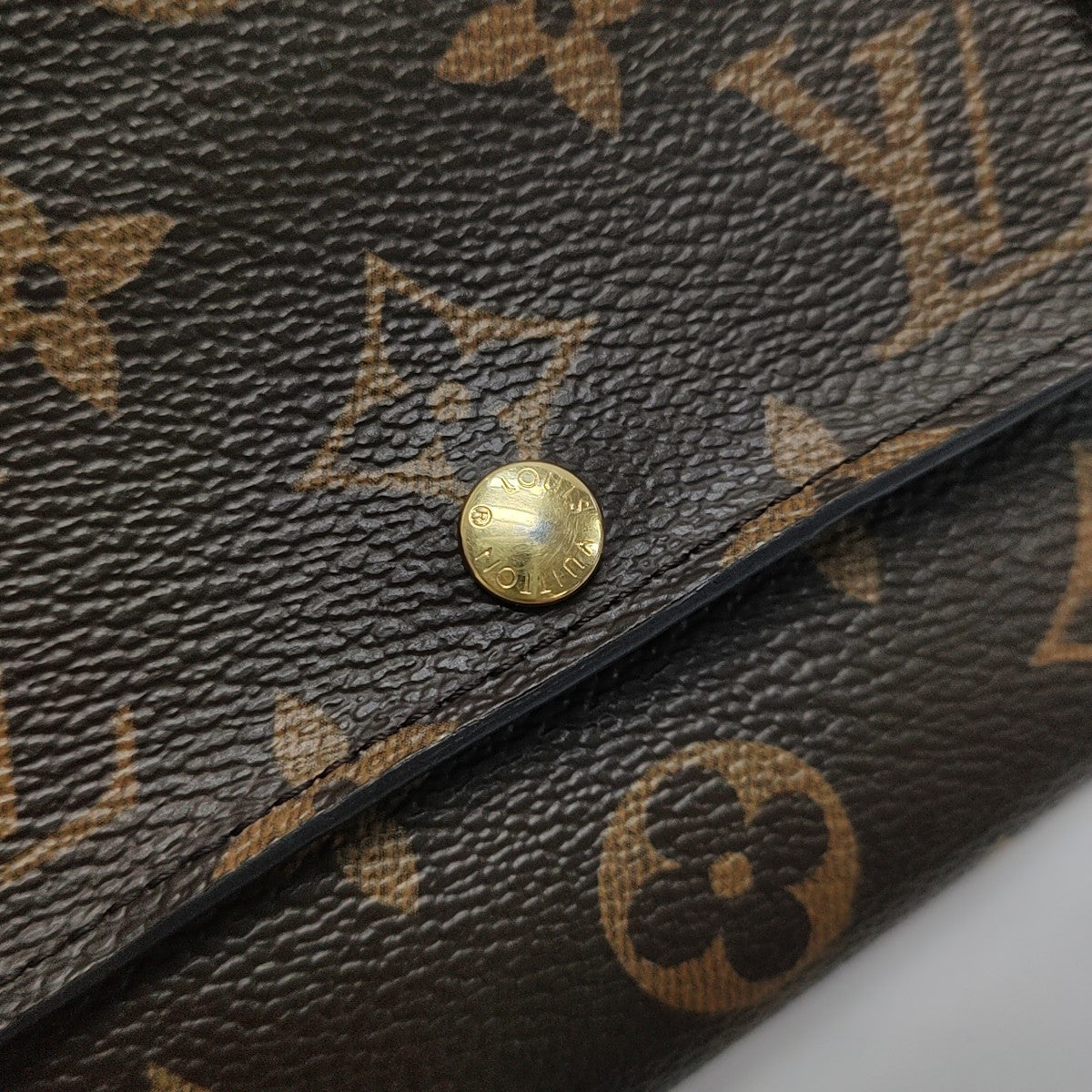 ANAIS Monogram Coated Canvas Brown Wallet