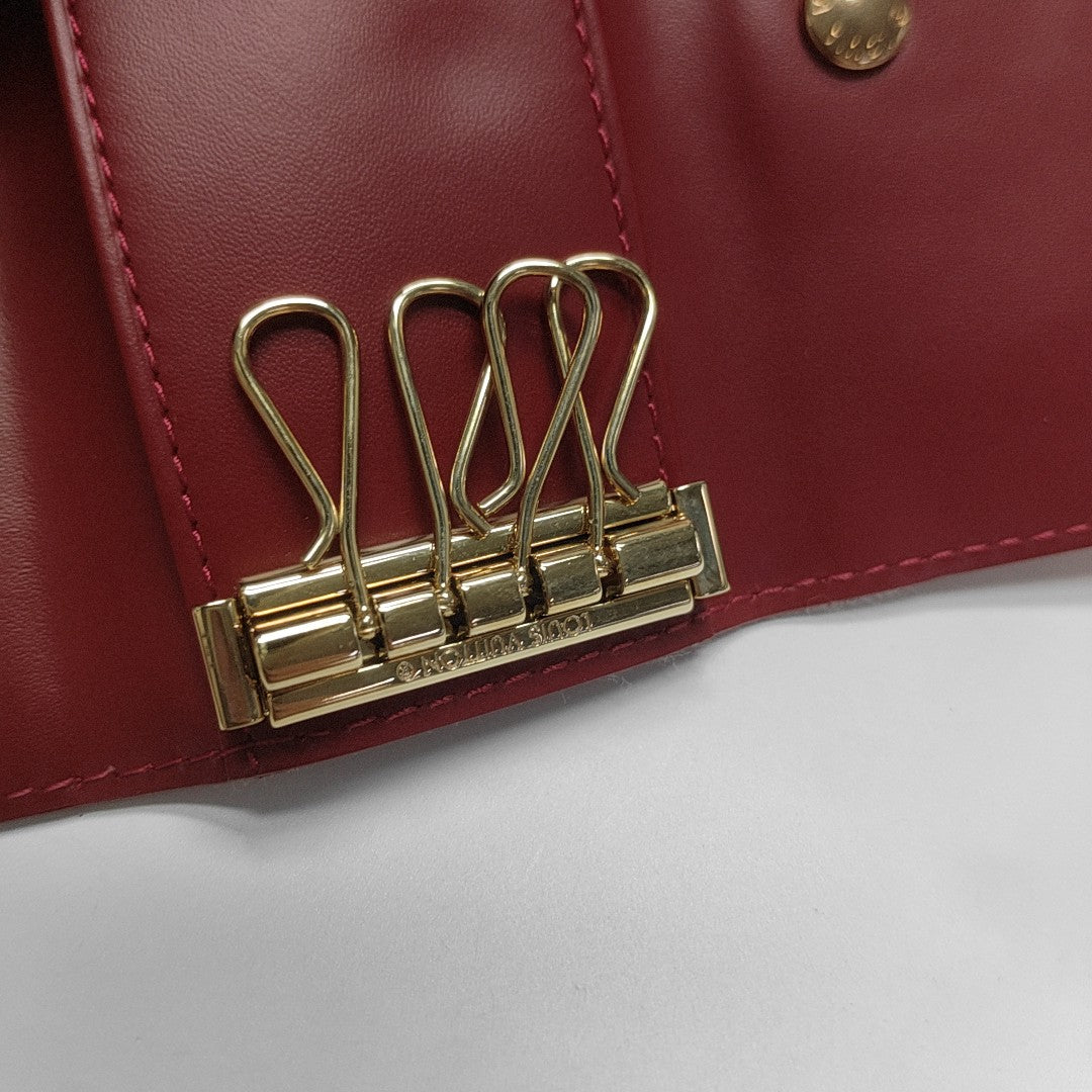Monogram Patent Leather Key Pouch Red