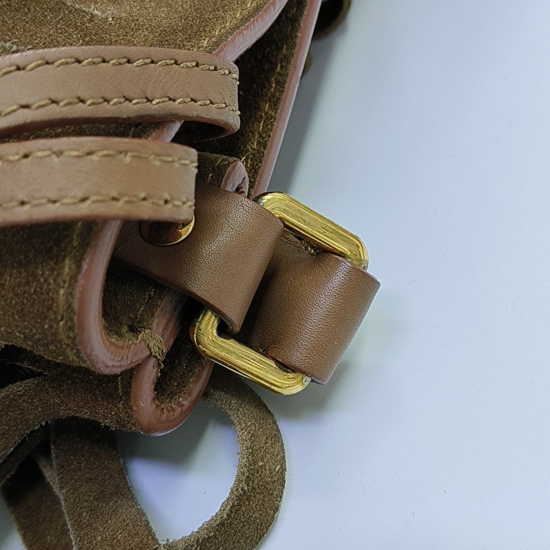 Suede Bucket Bag Brown