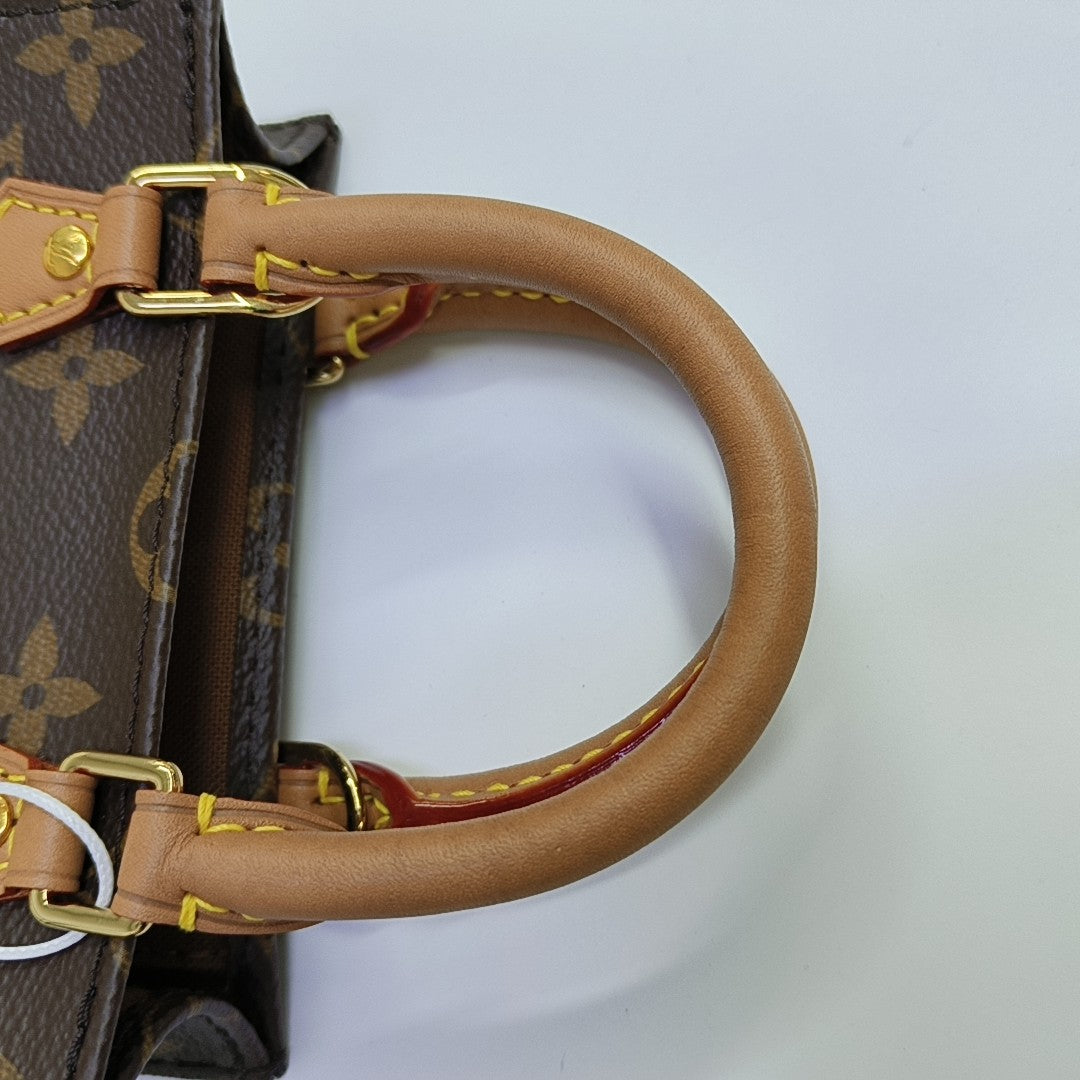 SAC PLAT Mini Monogram Coated Canvas Brown