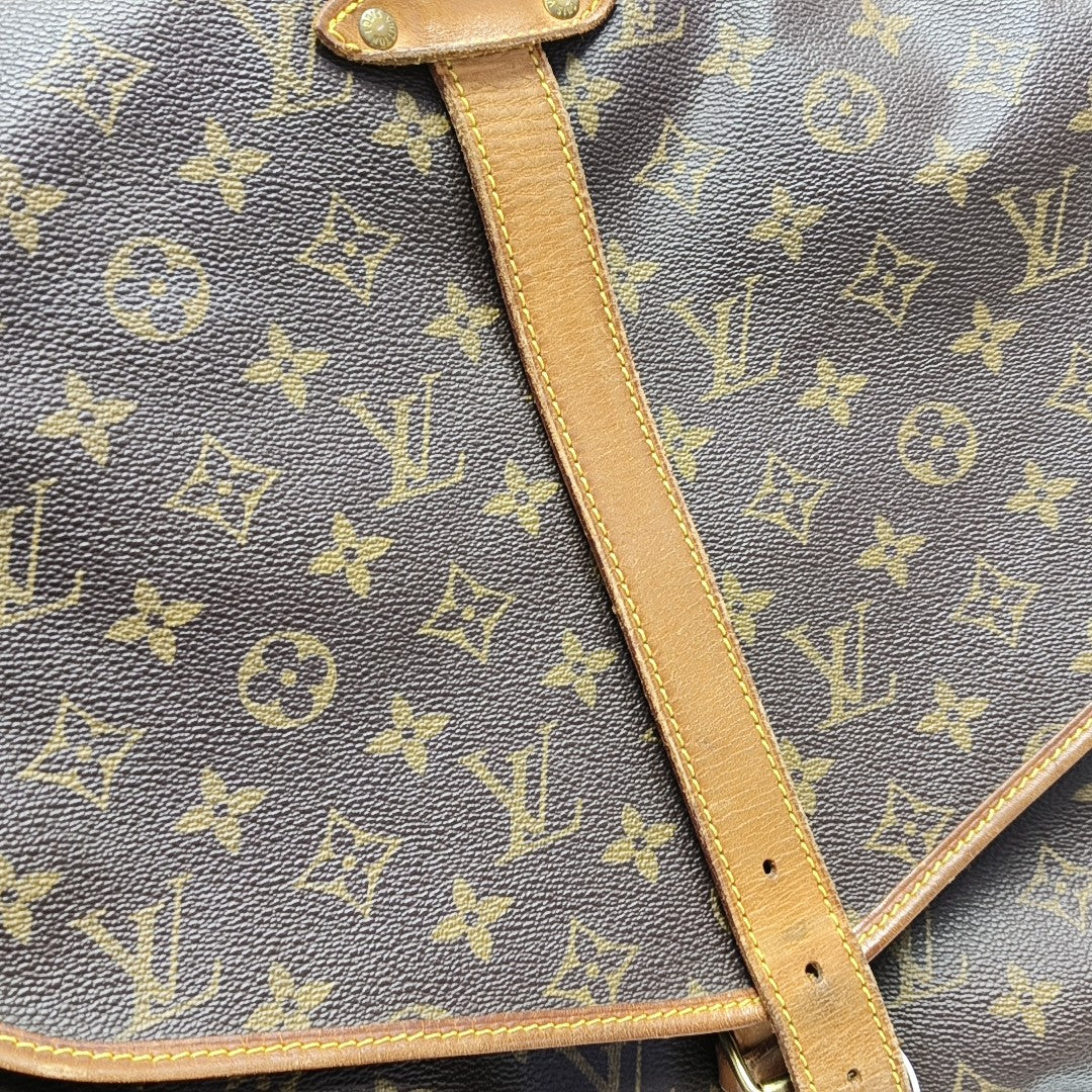 SAUMUR 35 Monogram Coated Canvas Brown