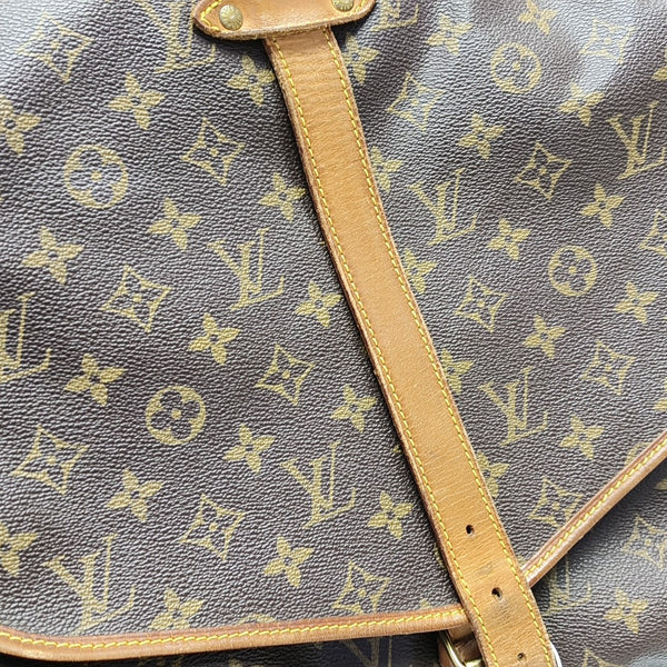 SAUMUR 35 Monogram Coated Canvas Brown