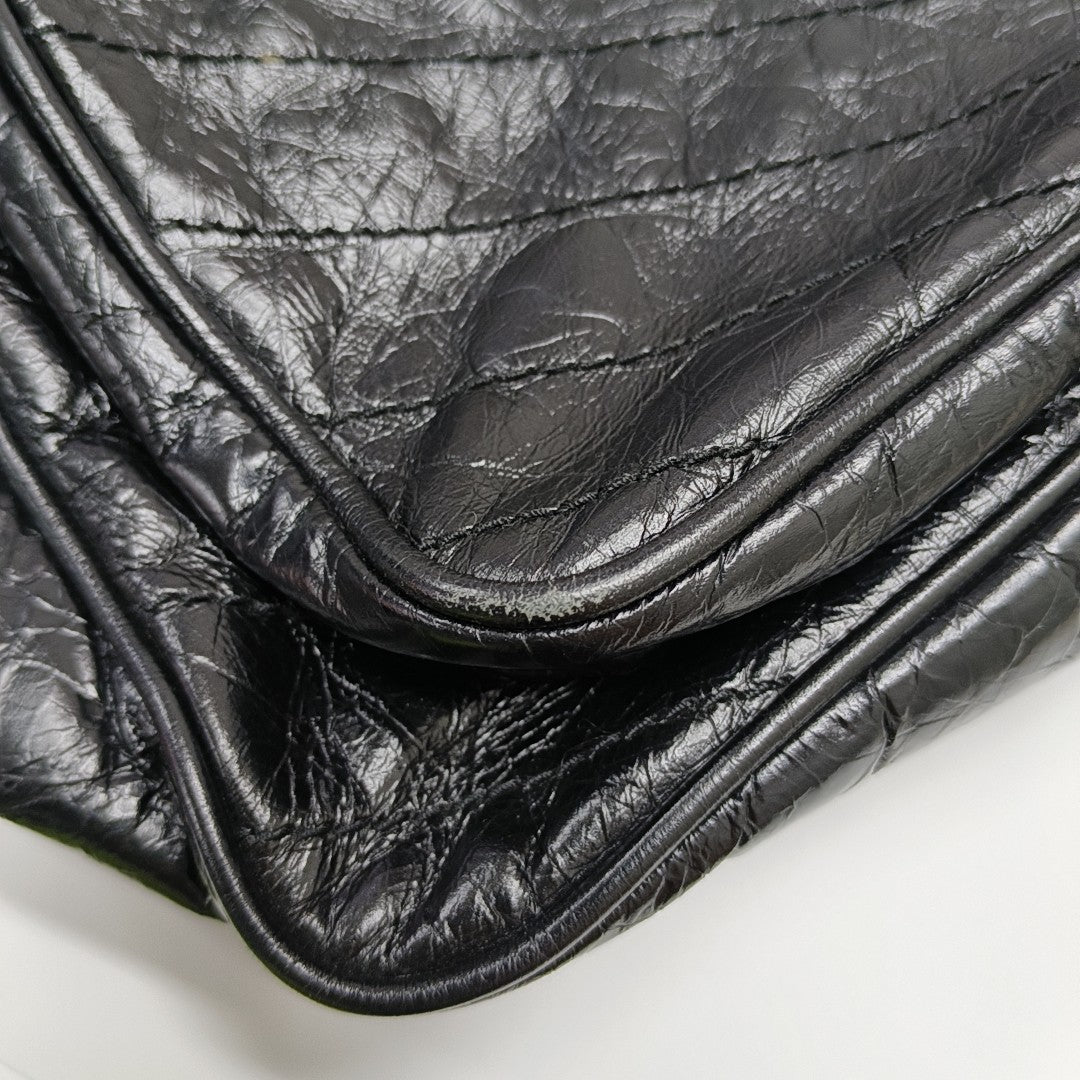 NIKI Medium Chevron Calfskin Black